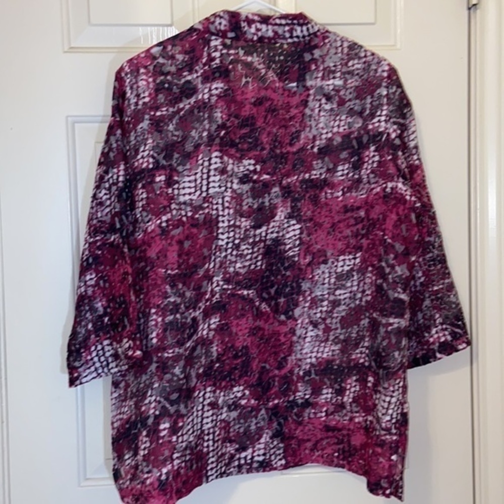 Allison Daley • Women’s Sheer Button Up Blouse or lightweight jacket • Size 12 - Picture 5 of 6